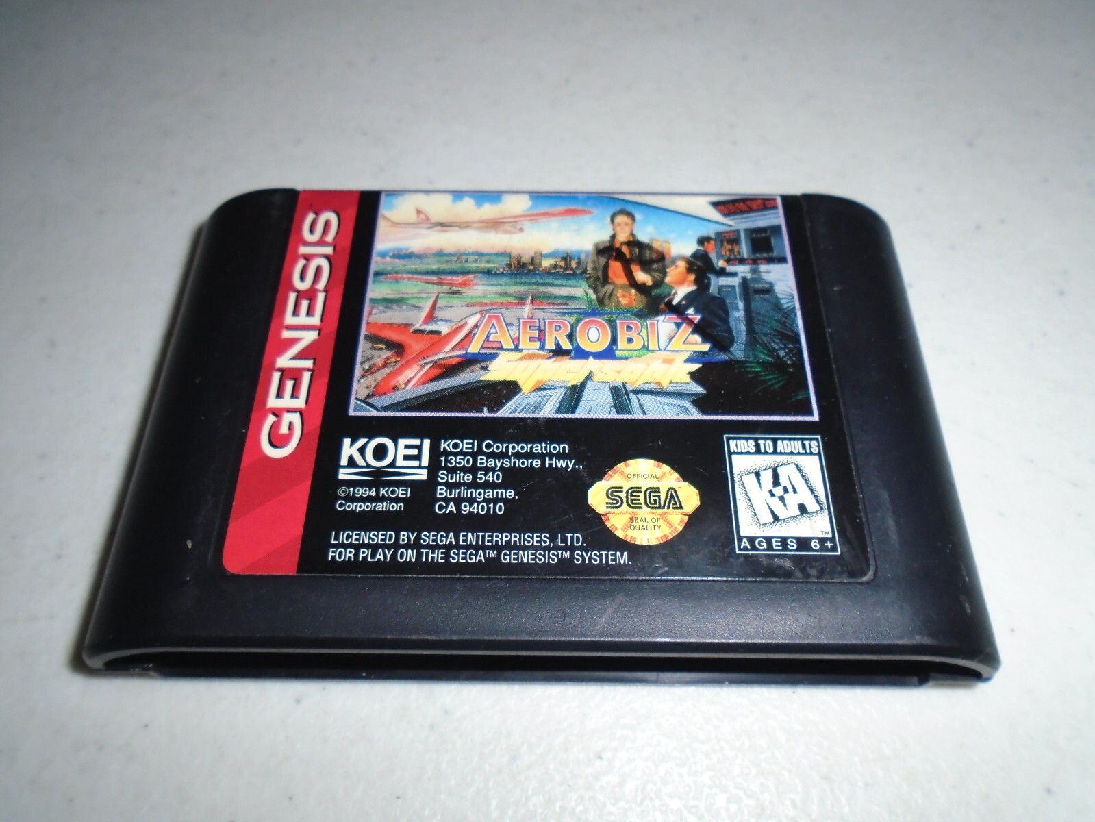 Aerobiz Supersonic by KOEI - Saves! ☆☆ (Sega Genesis) game only