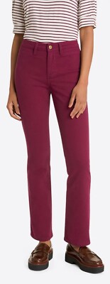 Draper James Women's Welt Pocket Bootcut Twill Cotton Burgandy Jeans Pants Sz 10