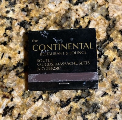 The Continental Restaurant & Lounge Matchbook Route 1 Saugus Mass Closed 2024