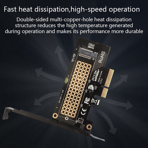 M.2 NVME SSD to PCIe 4.0 X4 Adapter Card with Copper Cooling Best HeatsinkYHUKEI - Afbeelding 7 van 12