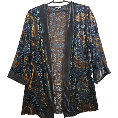 JODIFL Burnout Velvet Kimono Duster Jacket Cardigan L PLUS JODIFL Burnout Velvet Kimono Duster Jacket Cardigan L PLUS