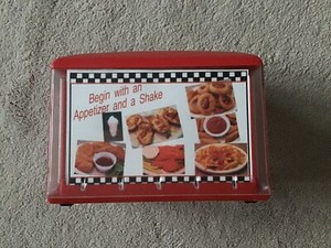 Vintage TORK Xpressnap Fast Food Drive-In Restaurant Diner Red Napkin Dispenser