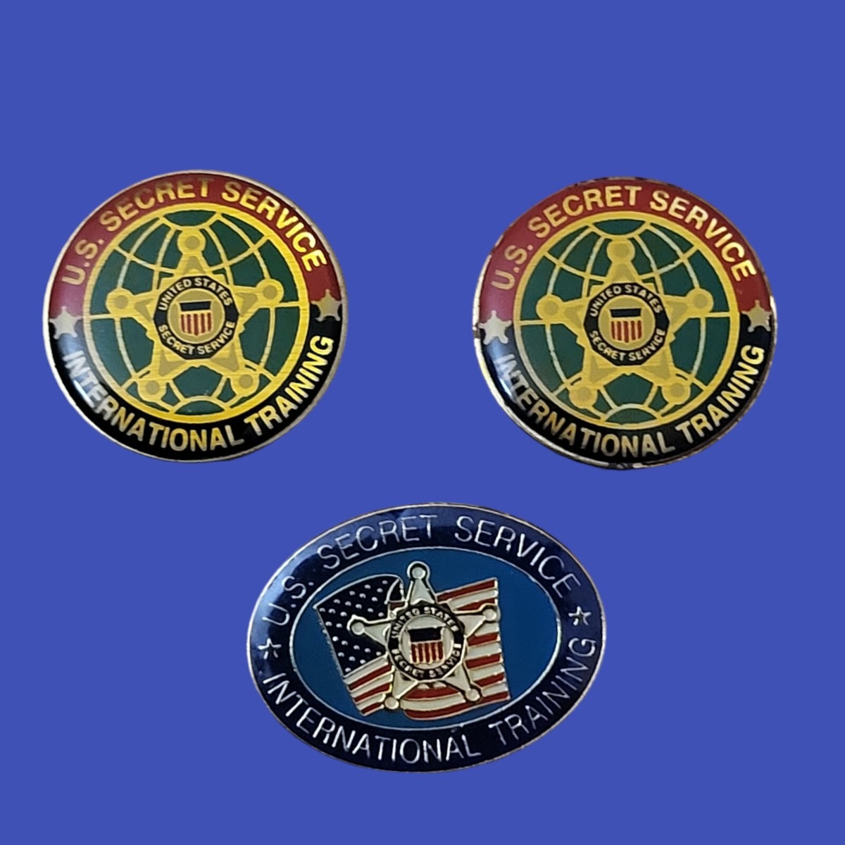 U.S SECRET SERVICE 新タイプピンバッジ USSS Secret Service International Training Lapel Pin x3 Beveled