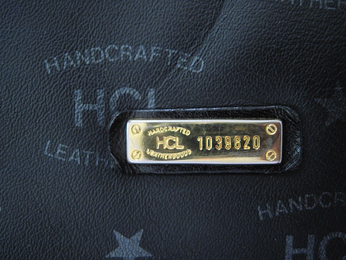 HCL HANDCRAFTED LEATHERGOODS BLACK LEATHER ZIP CLOSE 