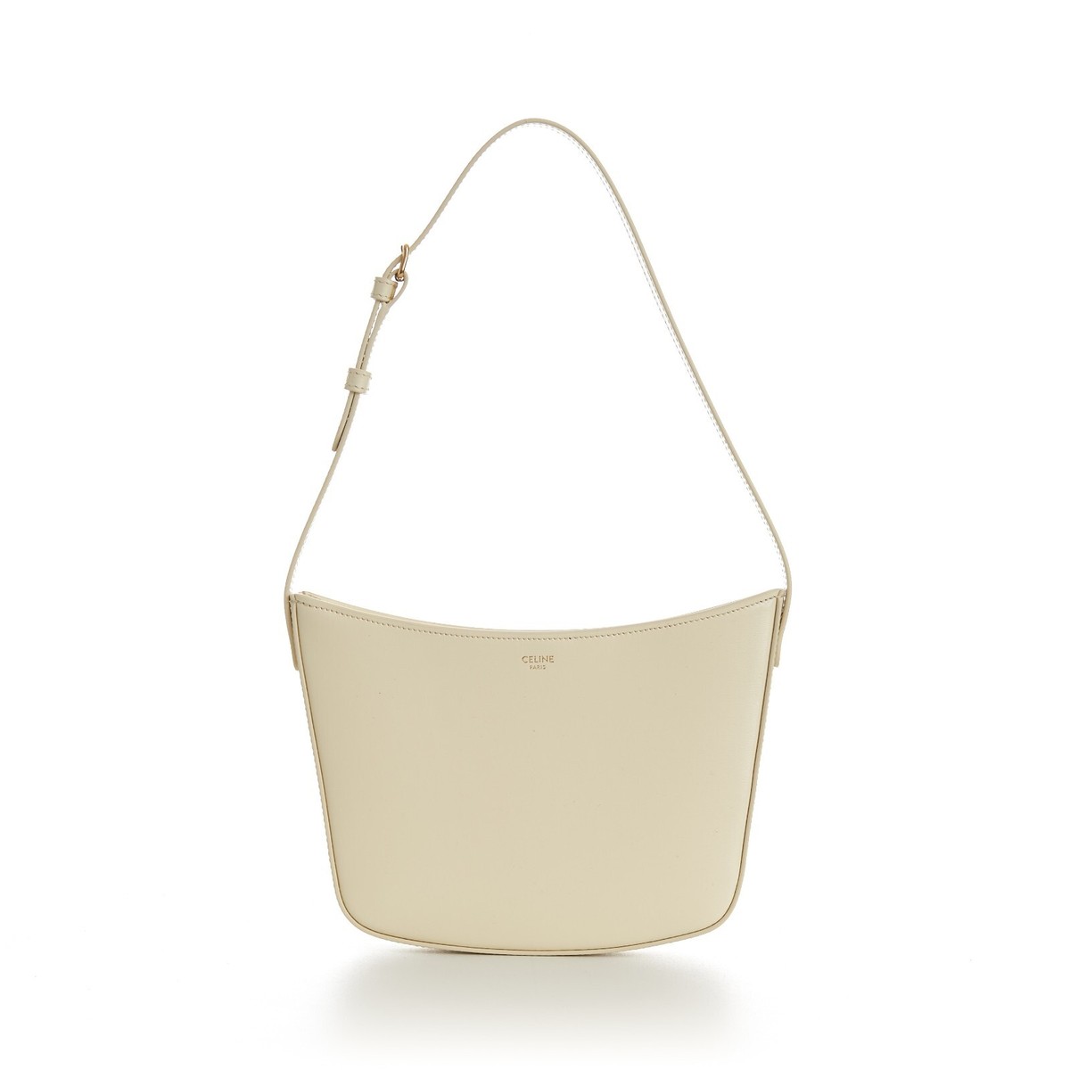 Celine Croque Medium Leather Hobo Bag Women's Yellow for