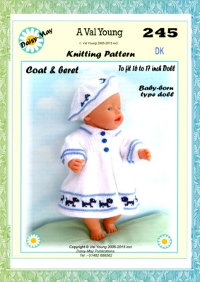  PUPPEN STRICKMUSTER Nr. 245 für BABYBORN.A Val junges Muster