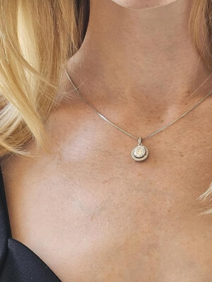 2,25ctw Diamant Anhänger Halskette Abschluss Tochter Geschenk 18k Weißgold Vermel