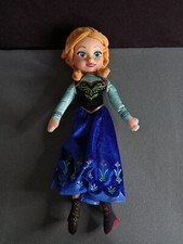 Disney Frozen Anna 15" Plush Doll With Plastic Vinyl Face