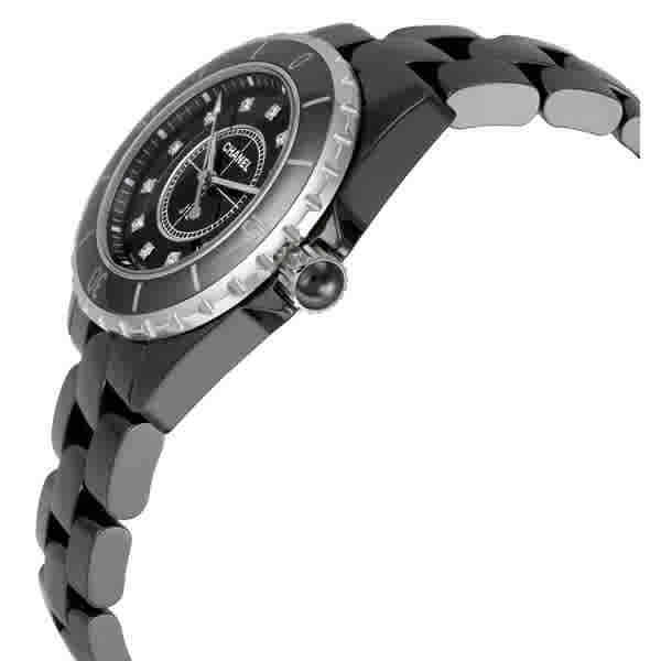 Chanel J12 Diamonds Black Ceramic Ladies Watch H1625 Chanel J12 Diamonds Black Ceramic Ladies Watch H1625