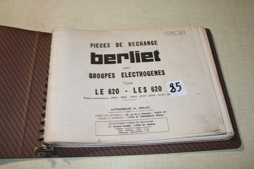catalogue de pièces de rechange BERLIET 724 GROUPES ELECTROGENES LE 620 ( 85 ) - Imagen 2 de 5