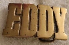 Vintage Solid  Brass  Name Belt Buckle Eddy