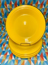 NEW SET 4 FIESTAWARE 10.5" DAFFODIL YELLOW DINNER PLATES FIESTA FREE SHIPPING