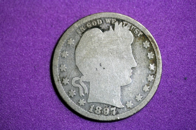 ESTATE FIND 1897 S- Barber Quarter #K2052