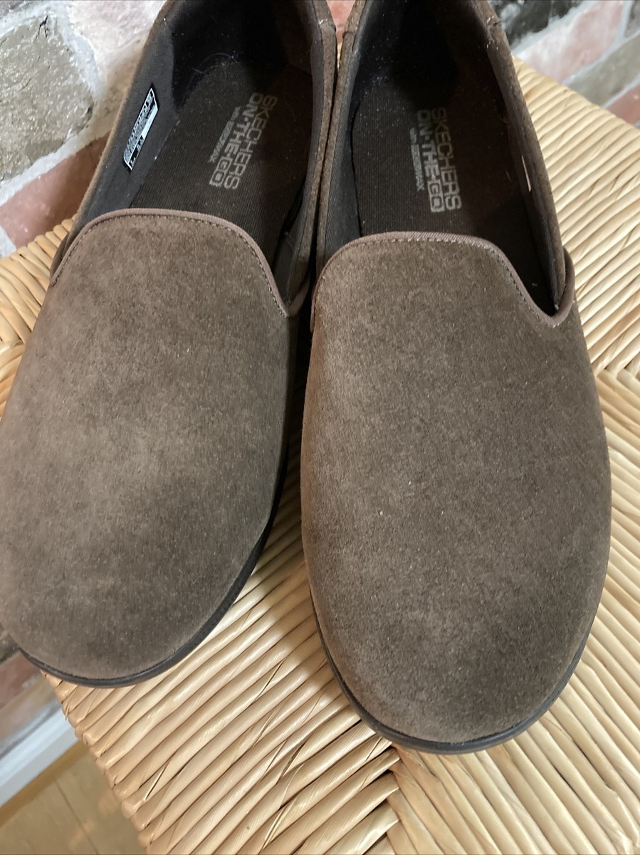 Skechers On The Go Max Lite Sz Med Choc Brown Suede Upper 14726