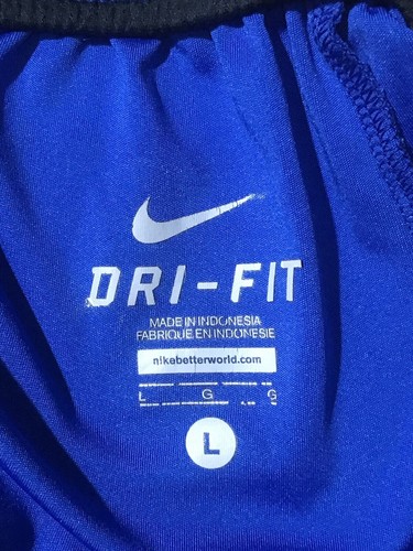 Nike Mens L Dri-Fit Basketball Gym Shorts Royal Blue Drawstring Waist w Pockets - Picture 4 of 11