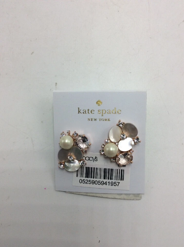 $78 Kate spade Rose Gold-Tone Crystal, faux Pearl & Mother-of-Pearl EARRINGS 651 - Image 4 of 4