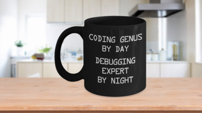 Debugging Expert Mug Computer Coder Gift for Software Programmer Code Black Cup