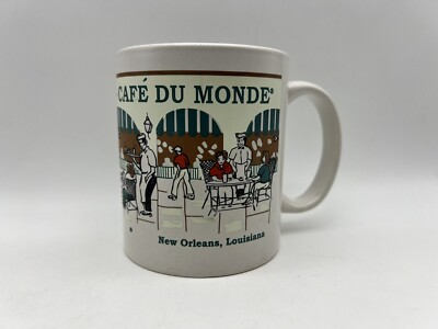 Cafe Du Monde Mug New Orleans Louisiana Ceramic Coffee Cup Vintage Old White LA