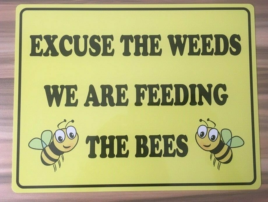 Garden sign excuse the bees Novelty Gift Fun METAL SIGN ANY COLOUR 10 X 8 Inch