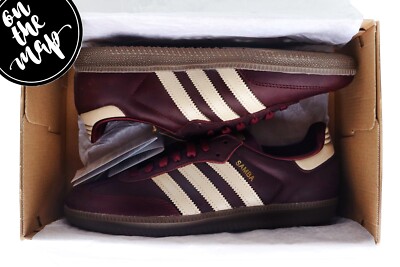 Adidas Samba OG Maroon Burgundy Crystal Sand Beige UK 3 4 5 6 7 8