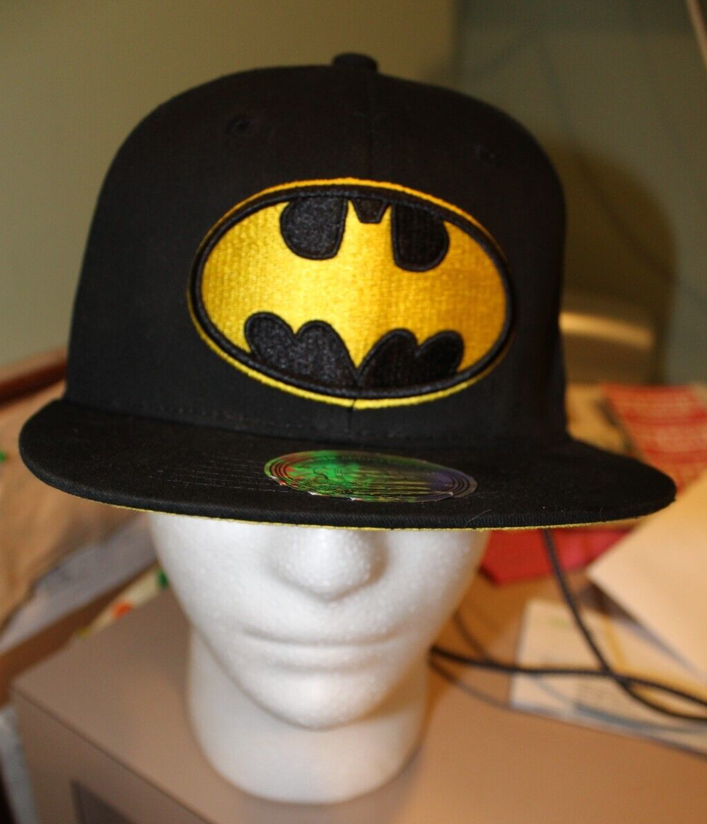 BATMAN Old School Logo TV Black Yellow Snapback Baseball Cap Hat DC Comics
