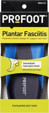 PROFOOT Orthotic Insoles for Plantar Fasciitis & Heel Pain, Men's 8-13, 1 Pair,