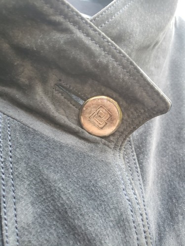 Paco Rabanne Paris Vintage 70s 80s Suede Blue Coat Jacket Size 44 Rare! - Picture 3 of 12