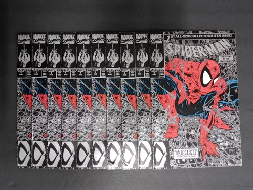 SPIDER-MAN #1~1990 MCFARLANE SILVER WEBS COVER~ COLLECTOR'S ITEM ISSUE~LOT OF 10