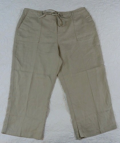 Liz Claiborne 100% Linen Cropped Wide 