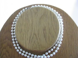 Womens faux pearl earring necklace set spring clasp 30” necklace & earrings