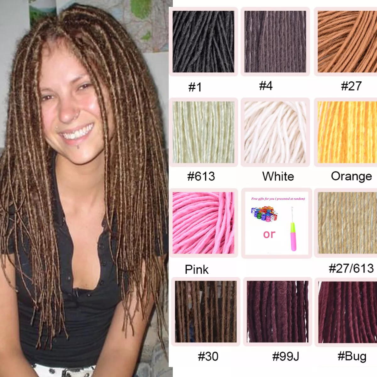 20 Soft Thin Faux Locs Micro Dreadlocks Twist Braiding Crochet