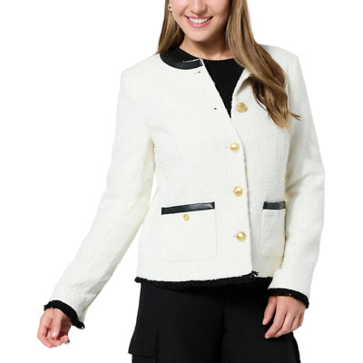 G by Giuliana Black Label Timeless Tweed Jacket Coconut Milk
