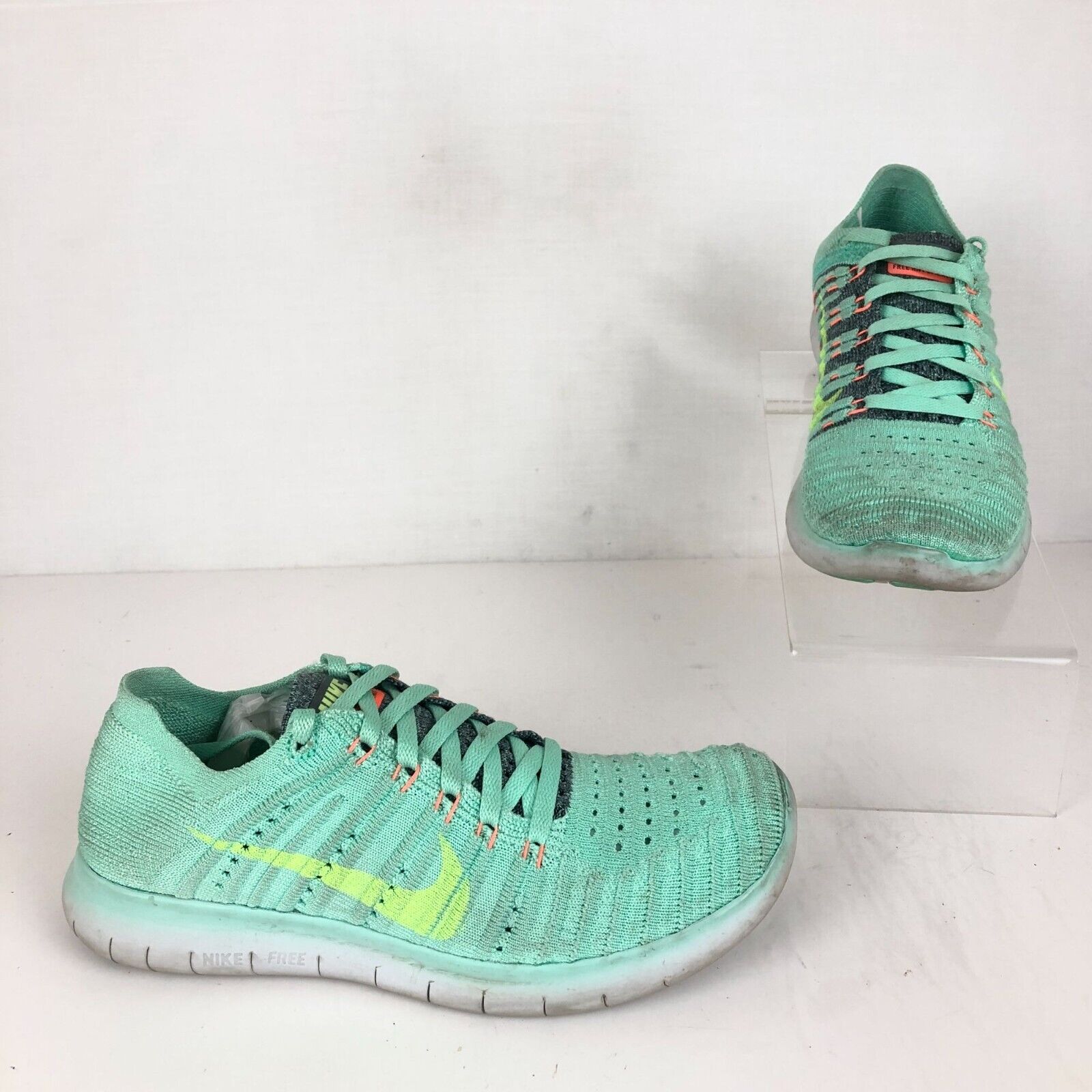 Nike Size 6 Free RN Flyknit Green Glow Run Natural Running Shoe | eBay