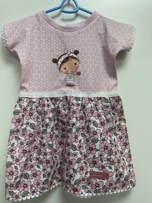Babykleidchen,Gr. 86, neu, Jersey/BW, handmade, Unikat