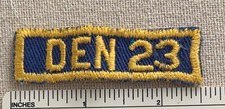 Vintage 1950s DEN 23 Cub Scouts Uniform Shoulder PATCH Number Boy Scout Camp