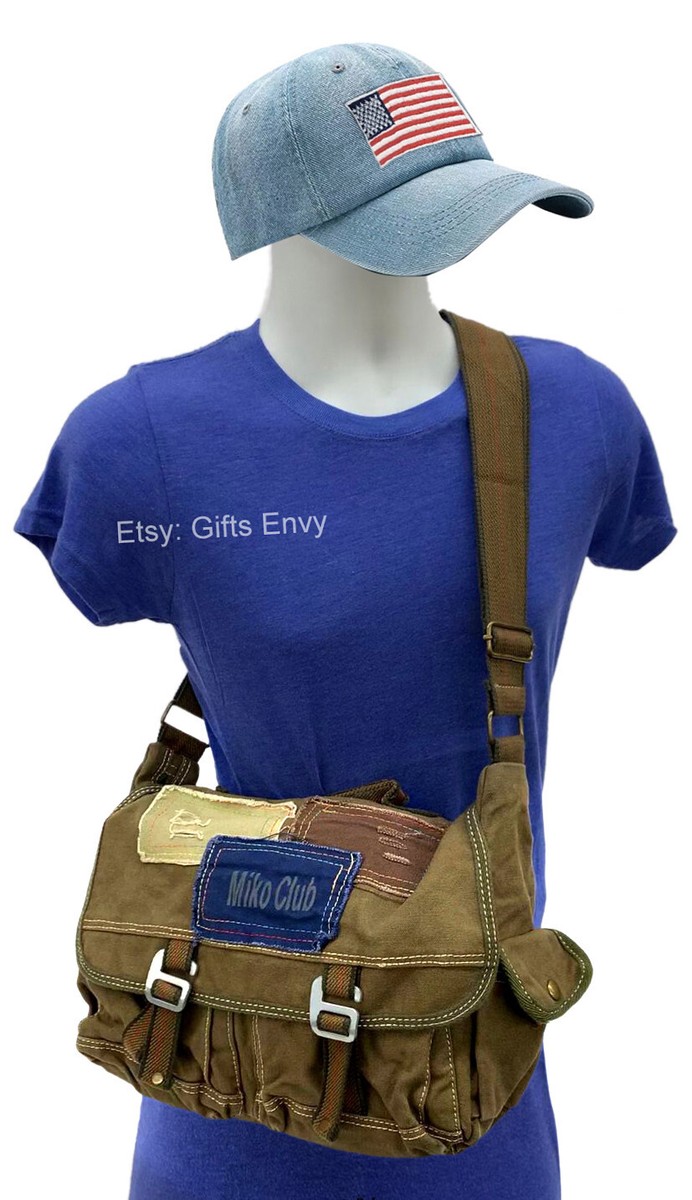 14x10 Brown Canvas Cross Body Messenger Satchel Bag Unisex MIKO