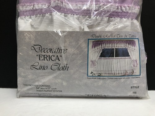 Vintage Mervyn's Insert Ruffled Valance White/Lilac 54" x 11" NWT - Picture 5 of 12