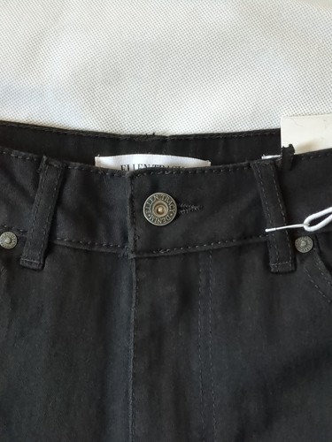 Jeans Ellen Tracy Talla 6/28 Negro Medianoche Denim Fluido Alto Ajustados - Nuevos con Etiquetas $89 - Imagen 4 de 14