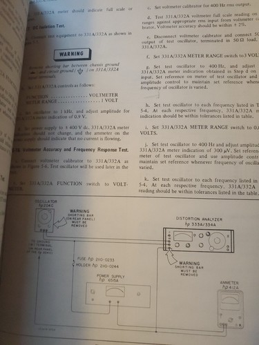 Distortion Analyzer 331A/332A Hewlett Packard Operating Manual B10 - Picture 6 of 9