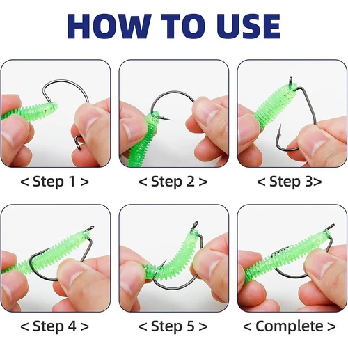 Offset Worm Hooks Bass Hooks Wide Gap Bait Texas Rig Jig Fish Hooks Bass Trout - Picture 5 of 19