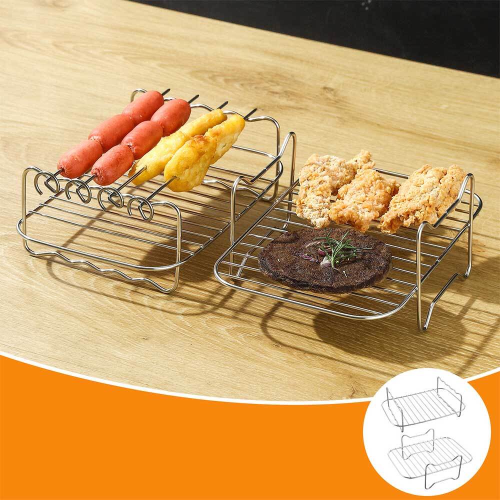 Air Fryer Rack Stainless Steel Basket Liners Grill for Ninja AF400UK