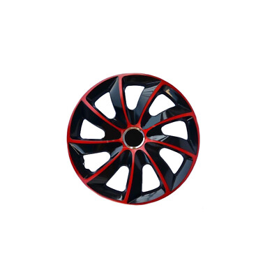 Set 4 Copricerchi EXTRA Strong - Nero/Rosso, Per Cerchi Da 15 Pollici, Flessibili, Resistenti E Durevoli