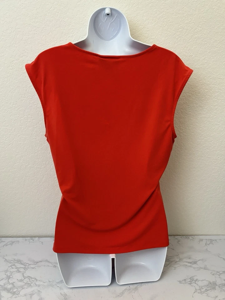 Blusa Style & Co Top Feminina Tamanho PXL Pulôver Pequeno Sem Mangas Laranja C2 - Imagem 3 de 4