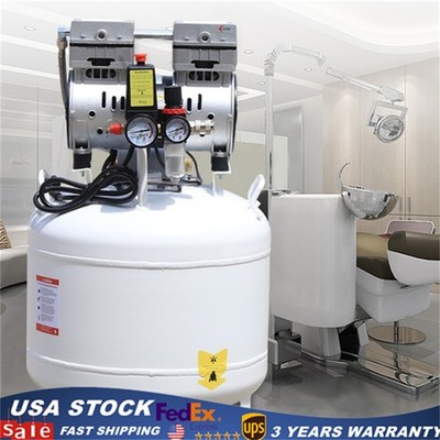 40L Portable Dental Air Compressor Oil Free Silent Air Pump 110V NEW