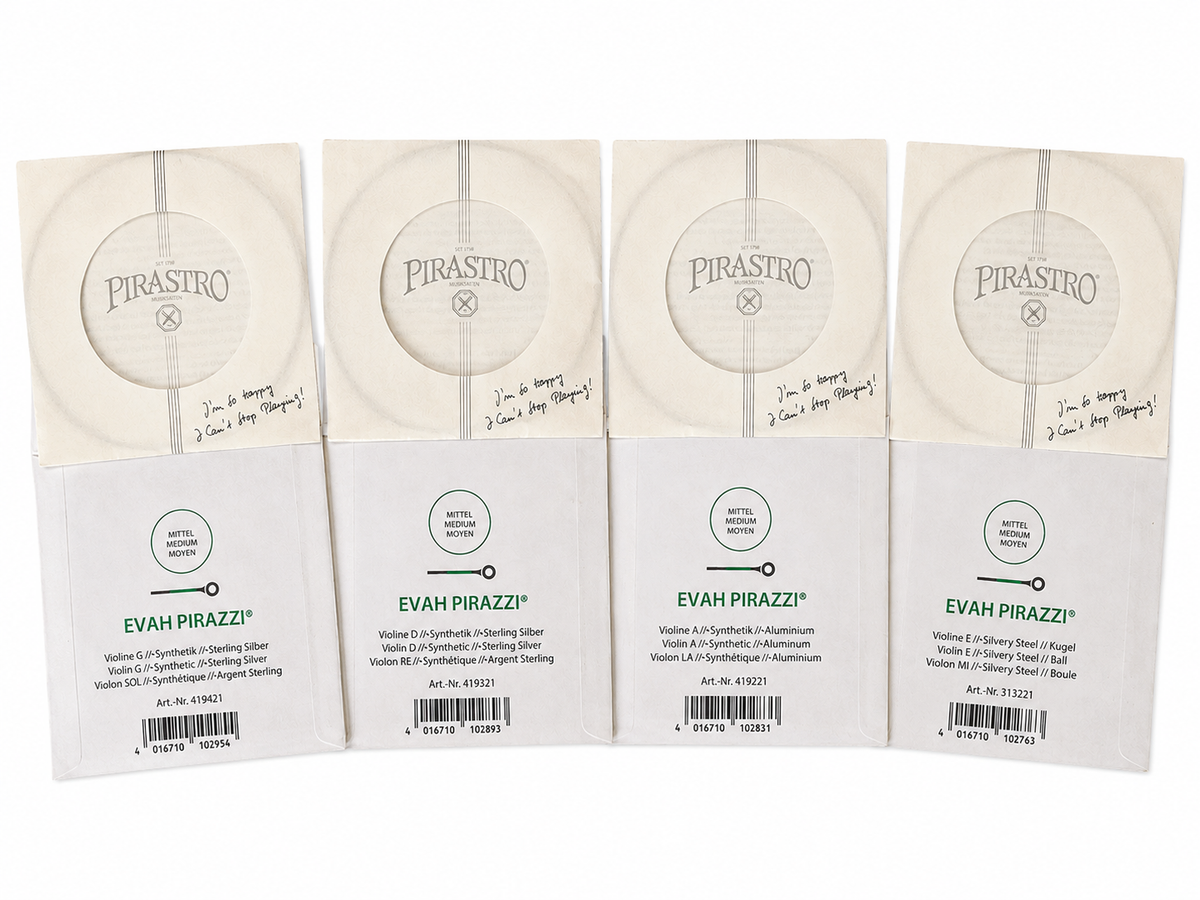Pirastro Evah Pirazzi Violin String Set 4/4 Medium Ball End E Free