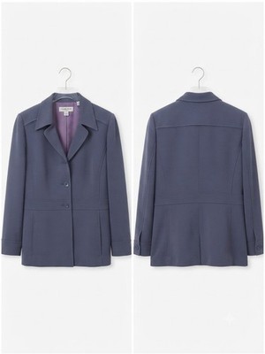 NWT Women's Kasper Single-Button Blazer In California Sky Blue Size 12
