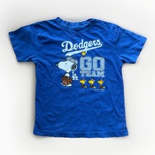 Kids Dodgers Snoopy Woodstock T-Shirt Size 5 Peanuts Tee