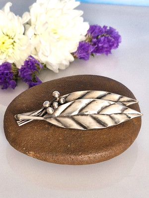 Phantastische antike russische Brosche Silber 875, Handarbeit