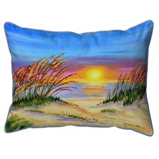 Betsy Drake Sea Oates Sunrise Large Indoor Outdoor Pillow 16x20