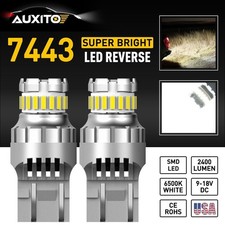 2pcs 7443 7440 Led White 6500k Reverse Turn Signal Drl Parking Light Bulbs 23smd